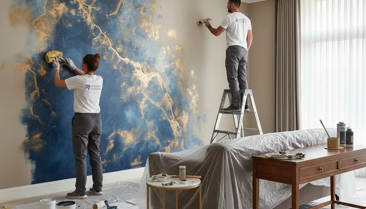 Professional faux painting and decorative wall finishes in Staten Island, NY home interior