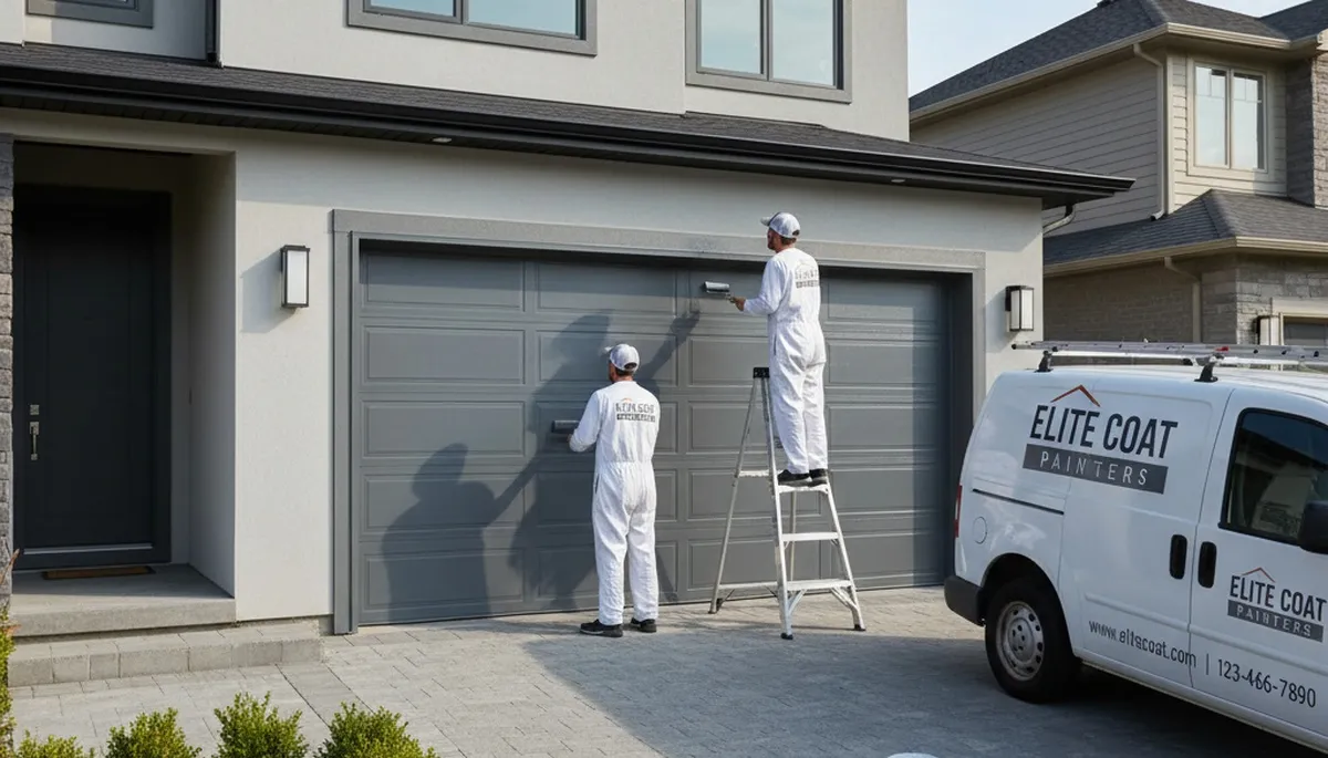 Professional garage door painting in Staten Island NY boosting curb appeal with weatherproof finish