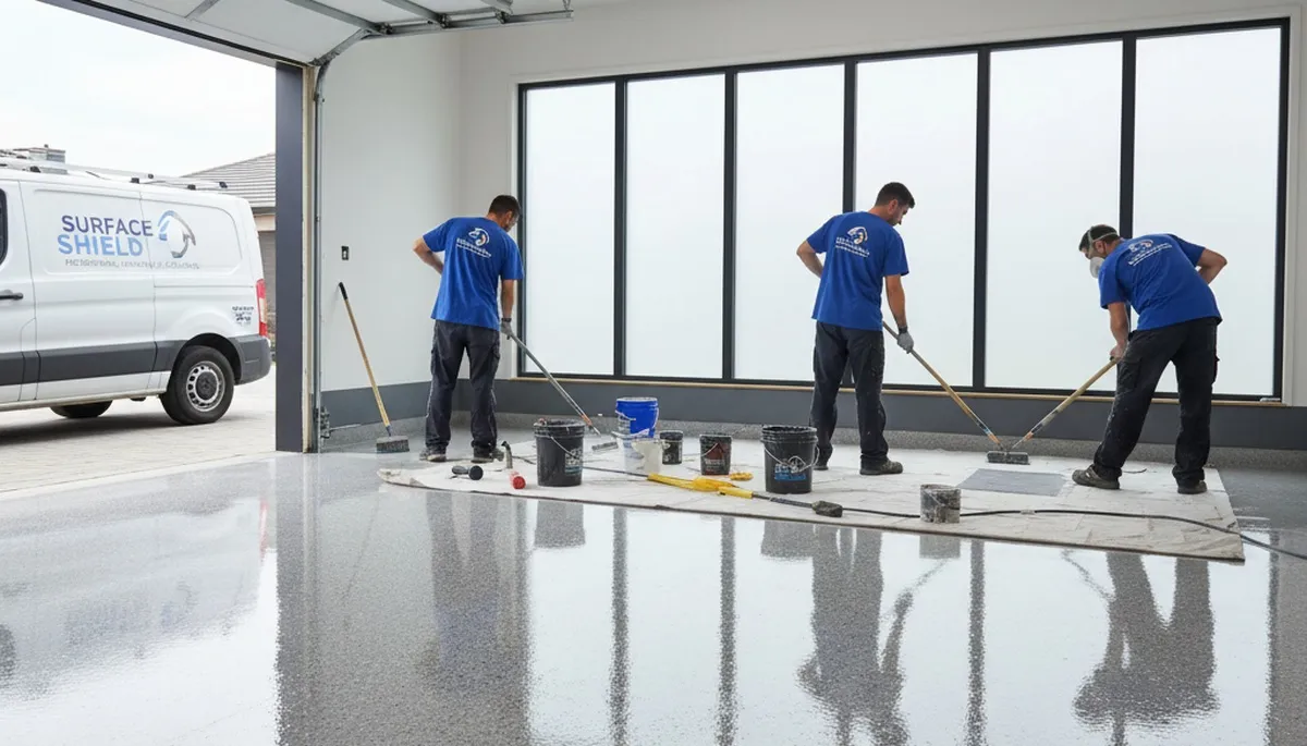 Professional epoxy garage floor coating in Staten Island NY by local house painters
