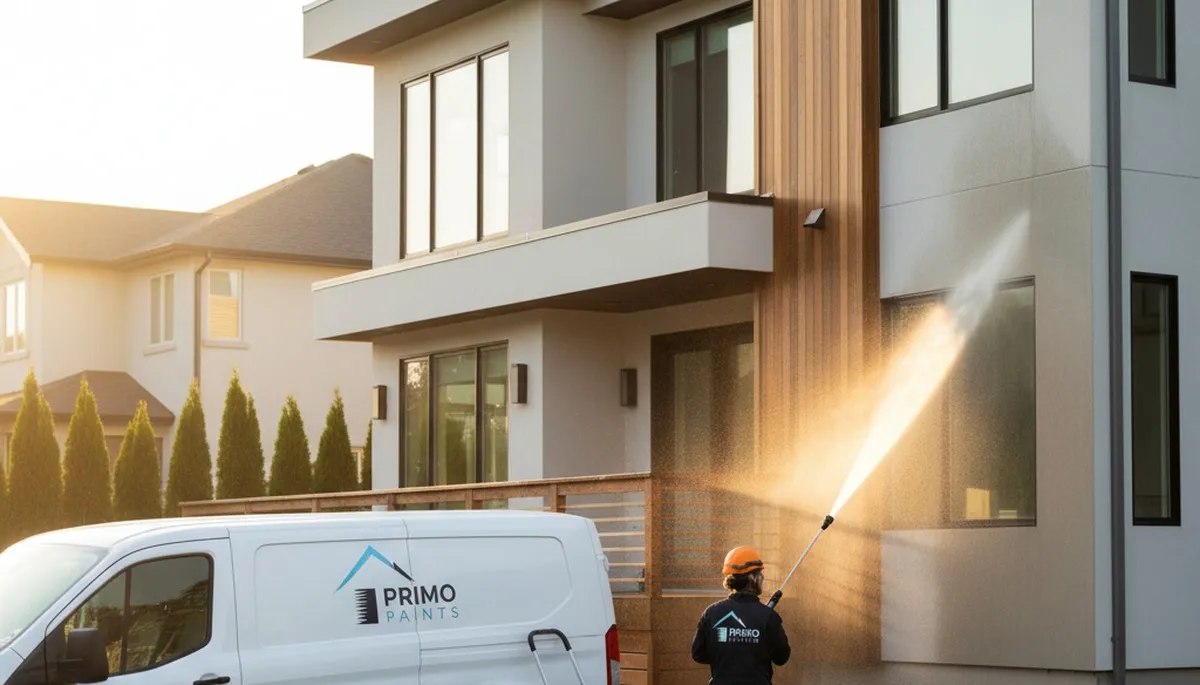 Professional pressure cleaning on Staten Island, NY home exterior restoring siding and driveway surfaces