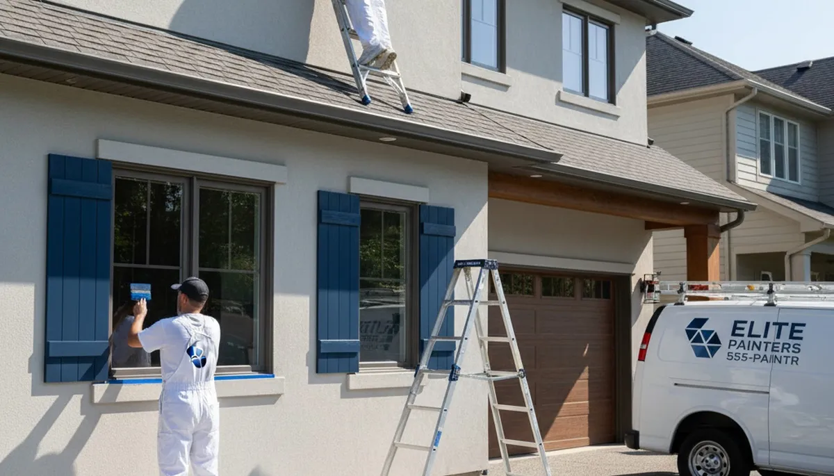 Professional shutter painting on Staten Island NY home exterior by expert house painters