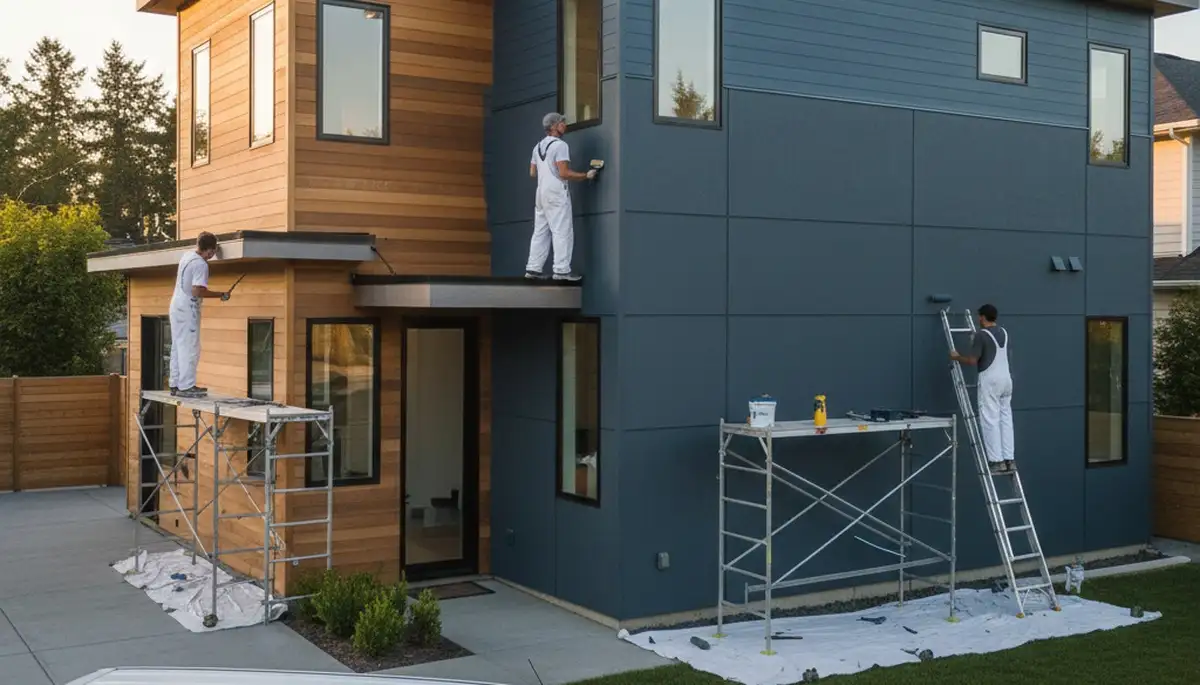 Professional siding painting on coastal home in Staten Island, NY by expert exterior house painters